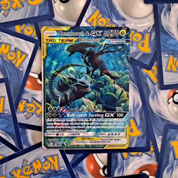 Bulbasaur And Xenomorph Tag Team Pokemon Card - Picture 1 of 8